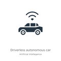 Driverless autonomous car icon vector. Trendy flat driverless autonomous car icon from artificial intellegence and future