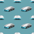 Driverless Autonomous Self driving bus. Driverless electric future car transport