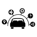 Driverless car icon, simple style