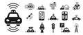 Driverless car icons set, simple style Royalty Free Stock Photo