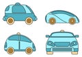 Driverless smart car icon set vector color