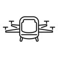 Driverless taxi drone icon, outline style