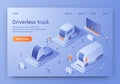 Driverless Truck Banner Unmanned Auto, Future Cars