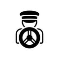 Black solid icon for Drivers, operator and motorist