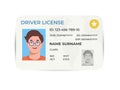 Drivers License. A plastic identity card. Vector flat illustration of the template. Royalty Free Stock Photo