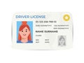 Drivers License. A plastic identity card. Vector flat illustration of the template. Royalty Free Stock Photo