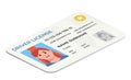 Drivers License. A plastic identity card. Vector isometric flat illustration of the template. Royalty Free Stock Photo