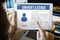Drivers License Registration Application Webpage Concept Royalty Free Stock Photo
