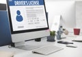 Drivers License Registration Application Webpage Concept Royalty Free Stock Photo