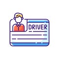 Drivers license RGB color icon