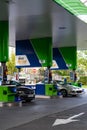 Drivers refuels at OMV gas station in Bucharest, Romania, 2022