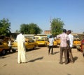 Drivers at a taxi stand, N'Djamena, Chad