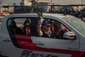 Drivers waving hand to the audience after show Royalty Free Stock Photo