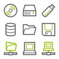 Drives and storage web icons Royalty Free Stock Photo