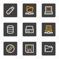 Drives and storage web icons, grey buttons series Royalty Free Stock Photo