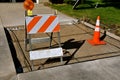 Driveway section being repaired Royalty Free Stock Photo