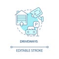 Driveways blue concept icon