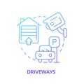 Driveways blue gradient concept icon