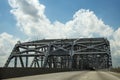 Driving across the Huey P. Long Bridge over the Missssippi River in Louisiana, USA Royalty Free Stock Photo