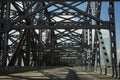 Driving across the Huey P. Long Bridge over the Missssippi River in Louisiana, USA