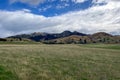Driving through an agricultural rural sheep station in the highlands of the Southern alps