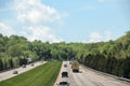 Driving Along The Interstate Highway Royalty Free Stock Photo