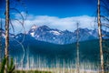 Driving along lake mcdonald roads in glacier national park montana Royalty Free Stock Photo