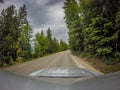 Driving along mcdonuld lake in montana