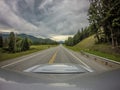 Driving along mcdonuld lake in montana