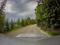 Driving along mcdonuld lake in montana