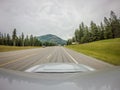 Driving along mcdonuld lake in montana