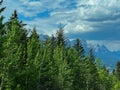 Driving along Miette Hot Springs Road in Jasper National Park near Jasper, AB Canada Royalty Free Stock Photo