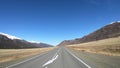 Driving along mountain asphalt road Chuysky Tract along Kurai Ridge on Altai betveen Kosh-Agach and Kurai intermountain hollows