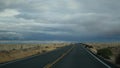 Driving auto, road trip in California, USA, view from car. Hitchhiking traveling in United States. Highway, mountains