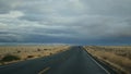 Driving auto, road trip in California, USA, view from car. Hitchhiking traveling in United States. Highway, mountains