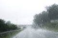 Driving with bad visibility conditions Royalty Free Stock Photo