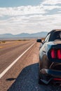 Driving in a black Ford Mustang GT Royalty Free Stock Photo