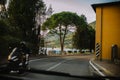 Driving a car through Lobardy in Italy, Lake Iseo