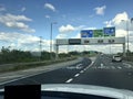 Driving a car on motorway. View from drivers seat. UK