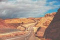 Driving a car on mountain Israel road Royalty Free Stock Photo