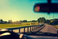 Driving a car on the road. Nature Norw Royalty Free Stock Photo