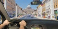 Driving a car in Via della Conciliazione, Rome, Italy Royalty Free Stock Photo