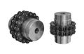 Driving chain sprockets and roller chain