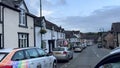 Driving Clwyd Street in Ruthin historic town in Wales