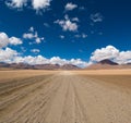 Driving desert road