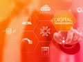 Driving digital transformation with cloud, AI, data, and automation technology. Royalty Free Stock Photo