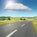 Driving on an empty asphalt road Royalty Free Stock Photo