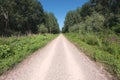 Driving on an empty dirt road Royalty Free Stock Photo