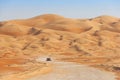 Driving Through The Empty Quarter Royalty Free Stock Photo