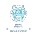 Driving etiquette turquoise concept icon Royalty Free Stock Photo